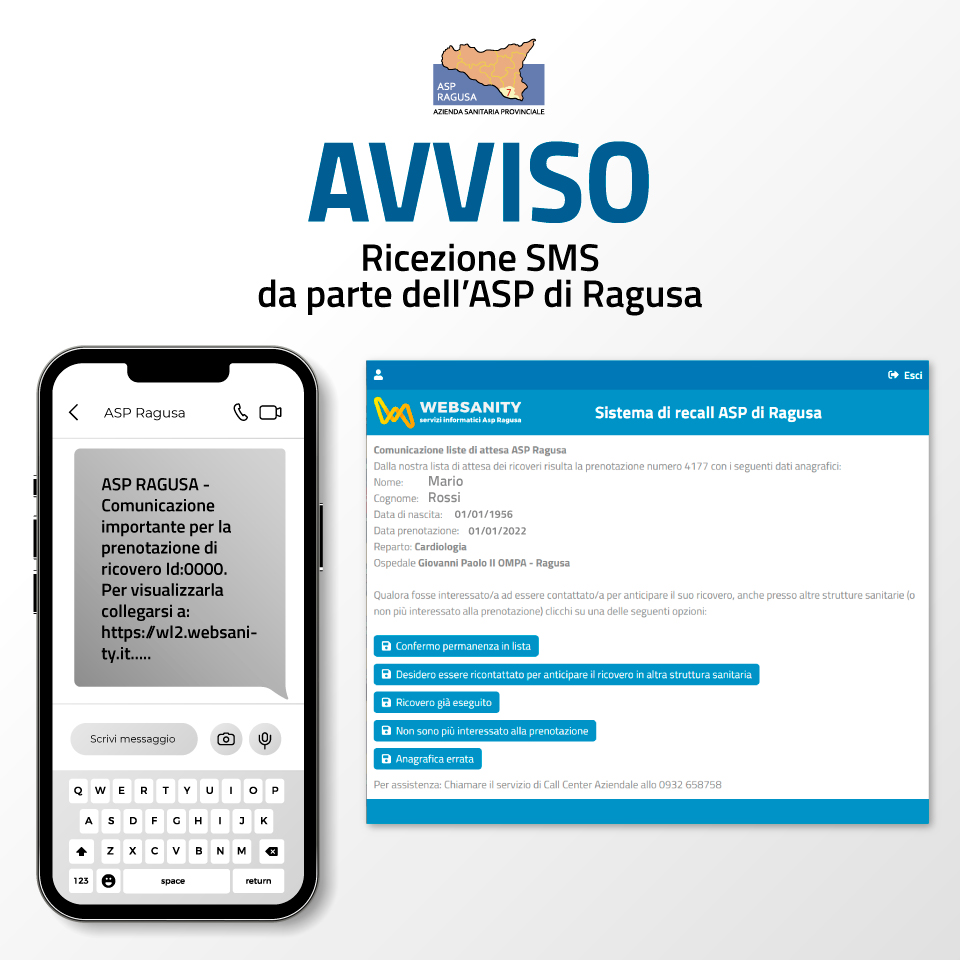 ASP - Ricezione SMS da ASP Ragusa